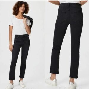 Paige Cindy High Rise Straight Leg Jeans Black Willow 27